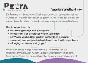 vacature predikant Bunschoten-Oost
